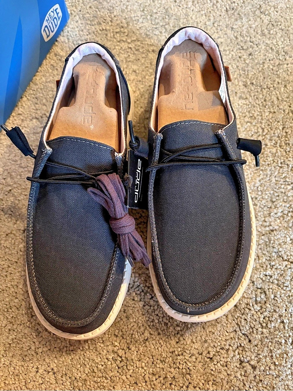 Hey Dude Wendy Chambray Women's Sneakers Black & White US 8 NWT